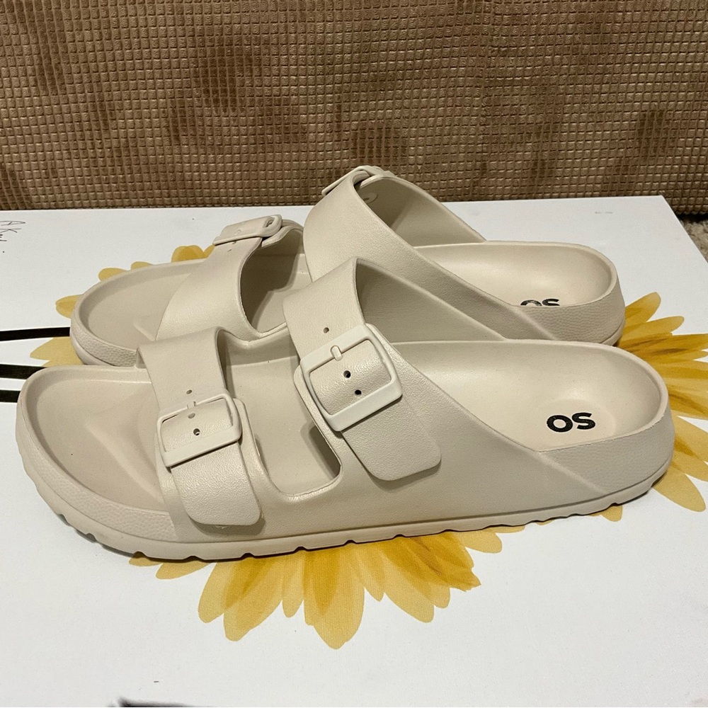 Cream Double Strap Sandals women’s size 10 MED.